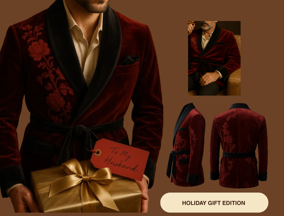 メンズ ベルベット スモーキングジャケット – ホリデーギフトエディション