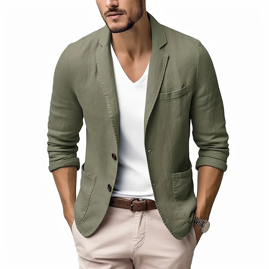 Beige Linen Blazer