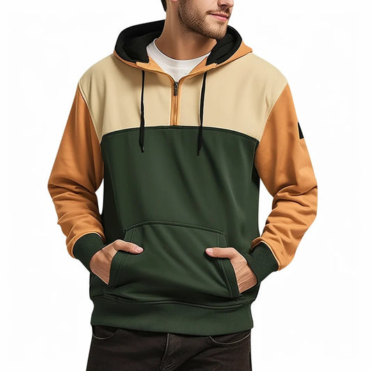 Mens 90S Vintage Sweatshirt Splicing Color Hoodie