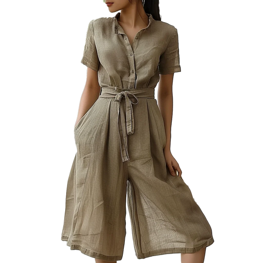 Women Linen Pants Set