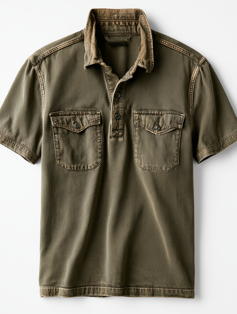 Men’s Rust Relic Washed Utility Polo Shirt