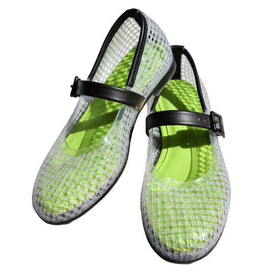 Eco Caged Mary Jane Jelly Flats
