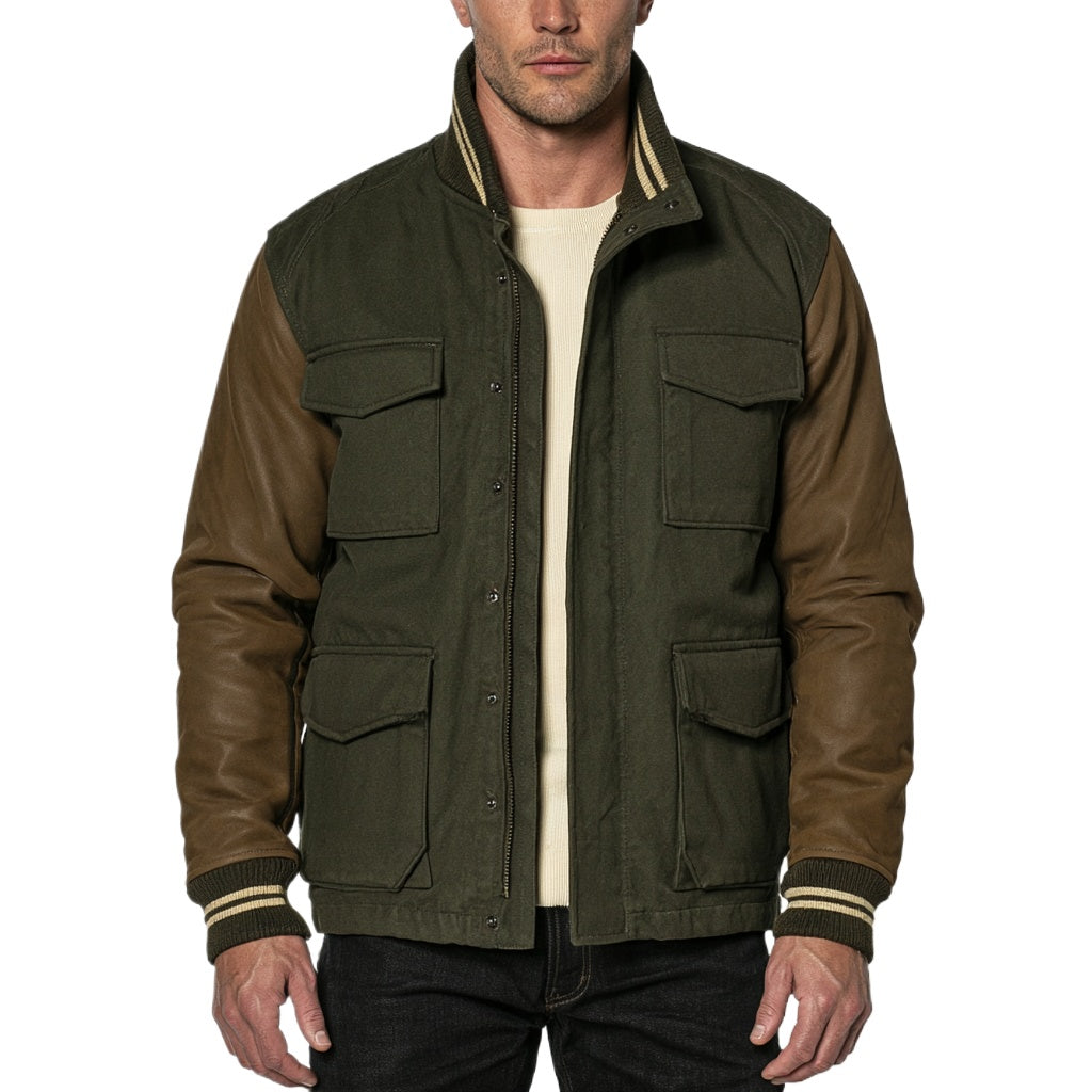 The Collegiate Field Jacket | Olive Four-Pocket Jacket