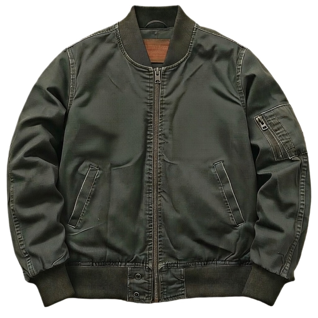 Vintage Washed Cotton MA-1 Bomber Jacket