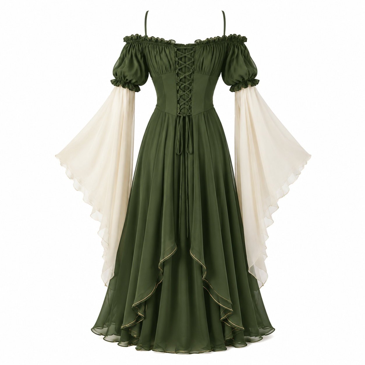 Moss Green Renaissance Fairy Dress
