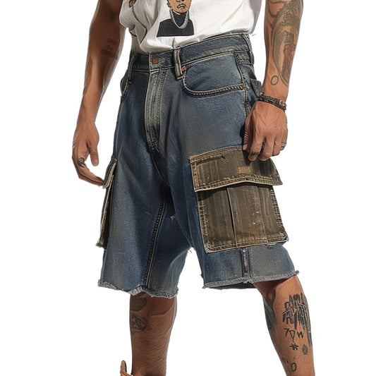 Jorts Mens Baggy Jean Shorts Demin