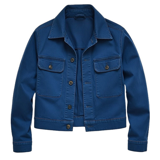 Men's Classic Cotton Trucker Jacket - Deep Indigo Blue