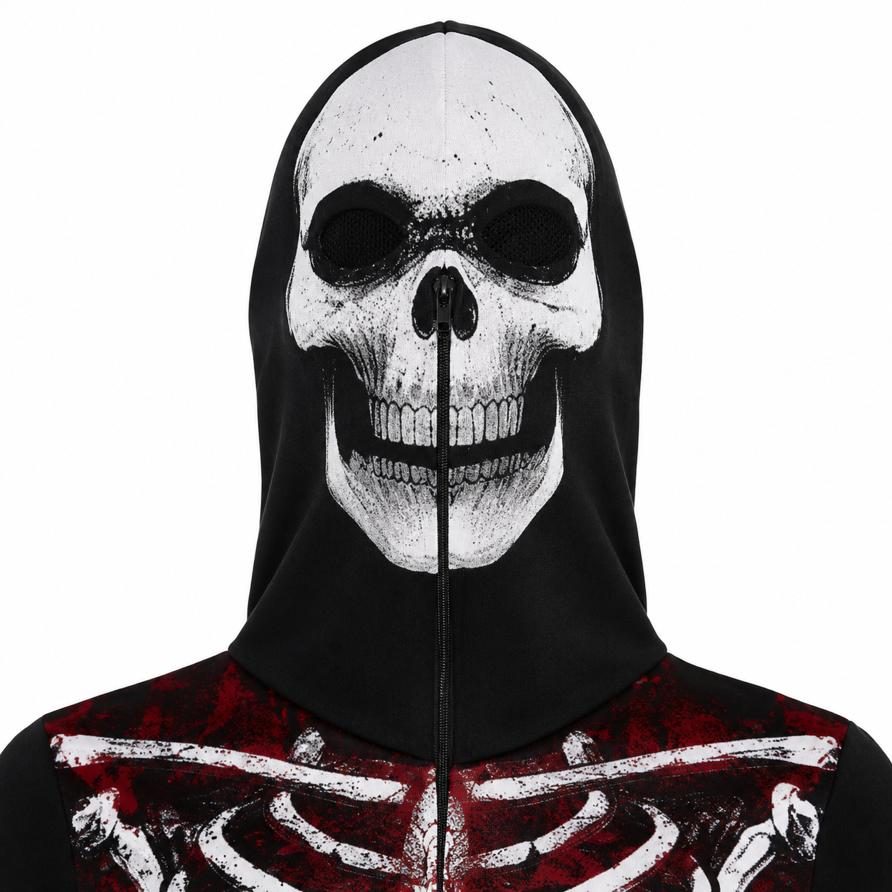 Women’s Hooded Undead Skeleton Jumpsuit Costume