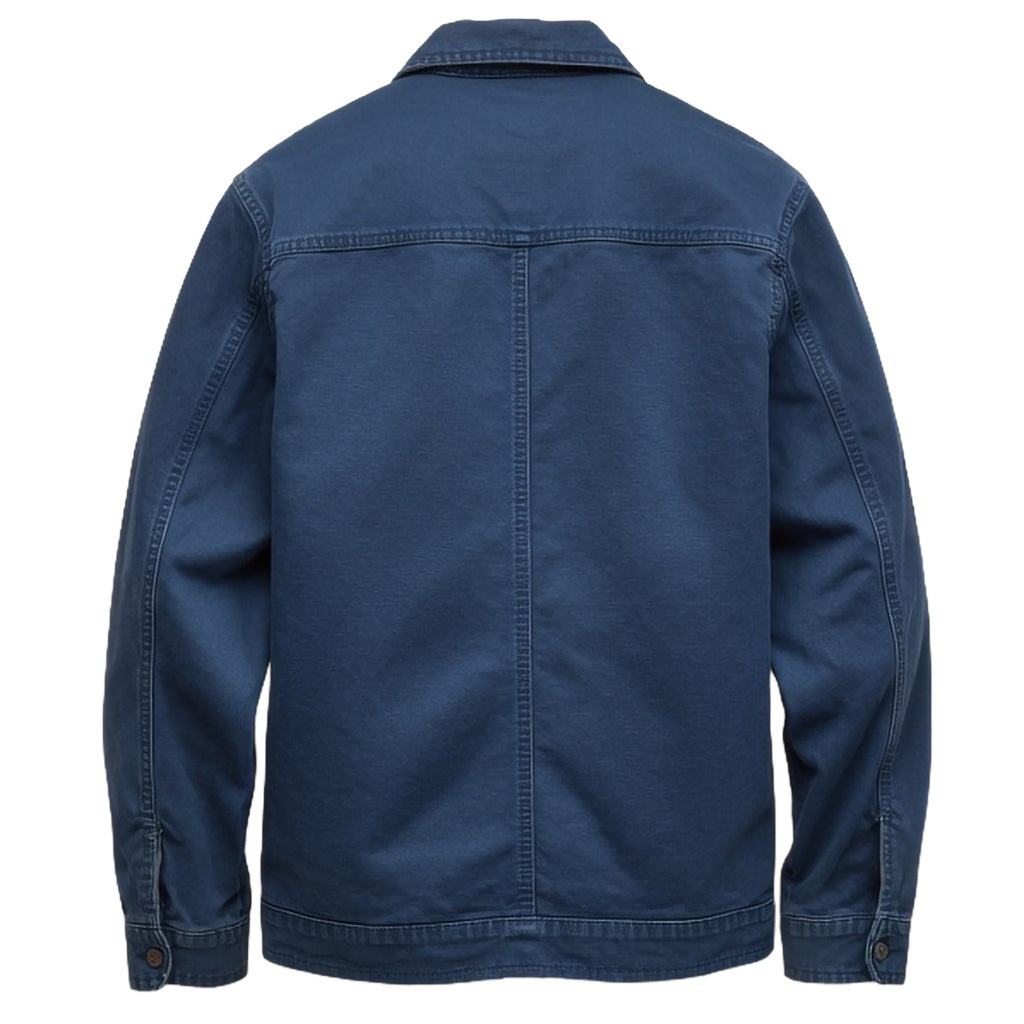 Men's Navy Cotton Utility Jacket - Zip Front Workwear Field Coat