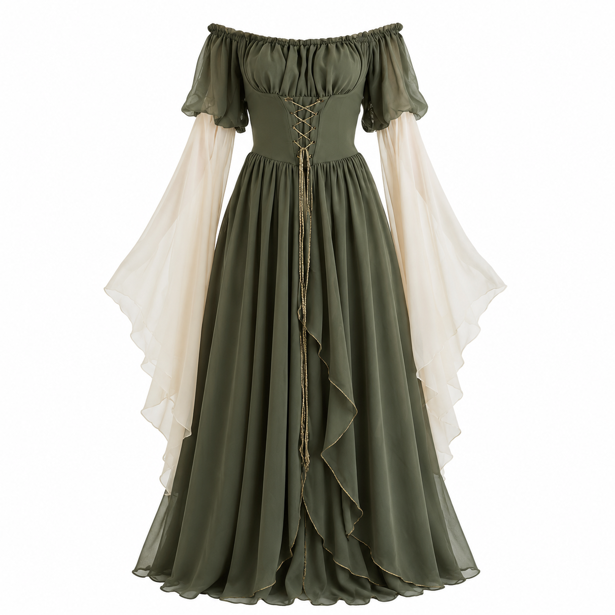 Moss Green Renaissance Fairy Dress