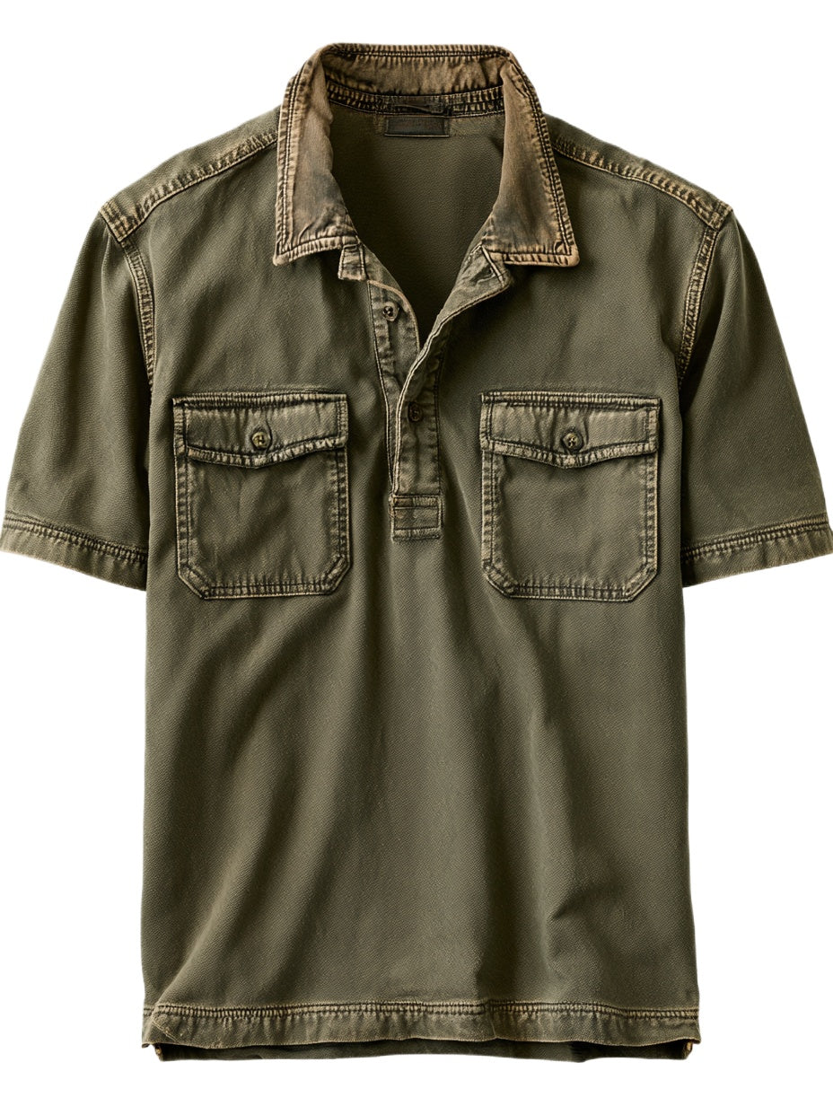 Men’s Rust Relic Washed Utility Polo Shirt