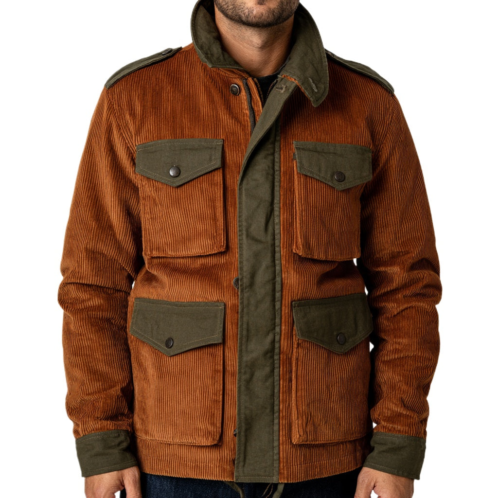 The Workshop Cord Field Jacket | Rust and Olive Four-Pocket Layer