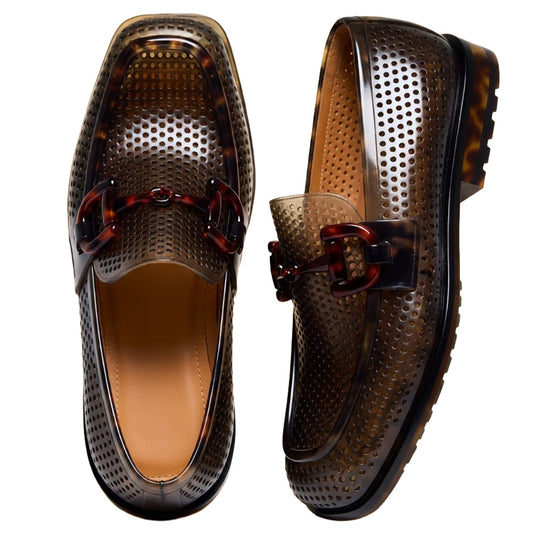 Deep Tortoise Chunky Horsebit Jelly Loafer