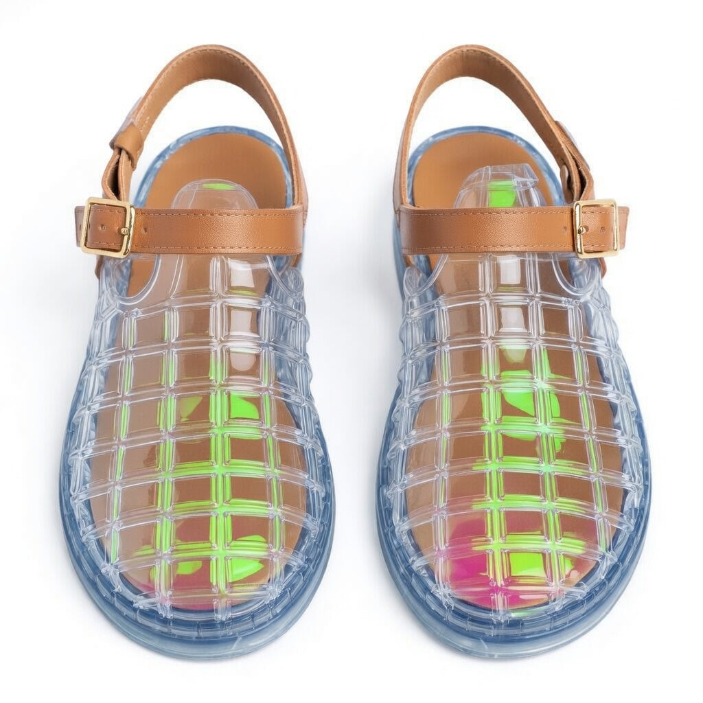 Transparent Caged Jelly Fisherman Sandal