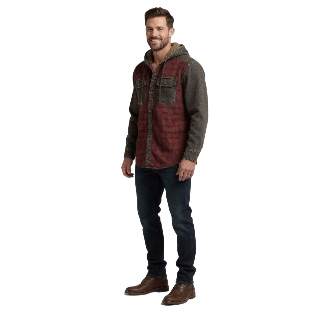 Mens Winter Vintage Flannel Coat