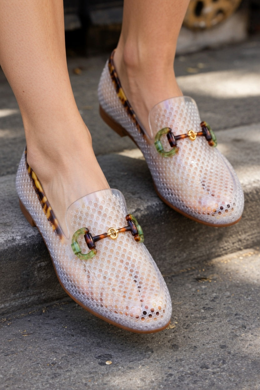 Two-Tone Contrast Jelly Loafer
