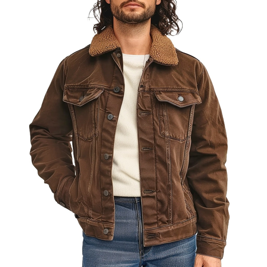 Winter Brown Barn Jacket Sherpa Lined