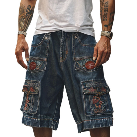 Jorts Mens Baggy Jean Shorts Demin