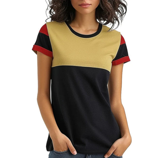 T-shirt à blocs de couleurs pour femmes