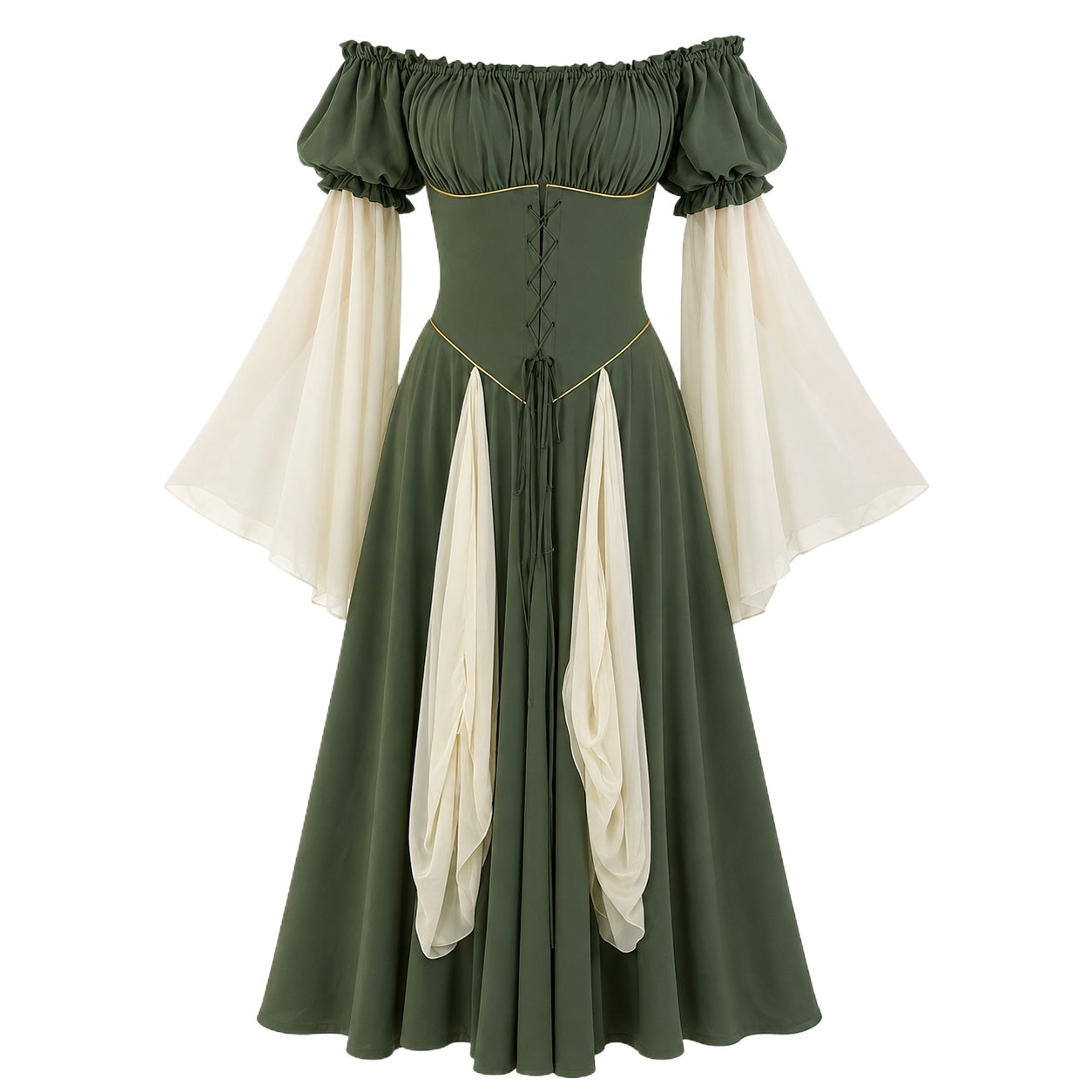 Moss Green Renaissance Fairy Dress