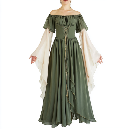 Moss Green Renaissance Fairy Dress