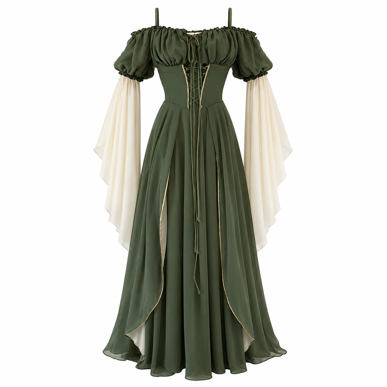 Moss Green Renaissance Fairy Dress