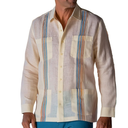 Men’s Resort Dinner Linen Guayabera Shirt