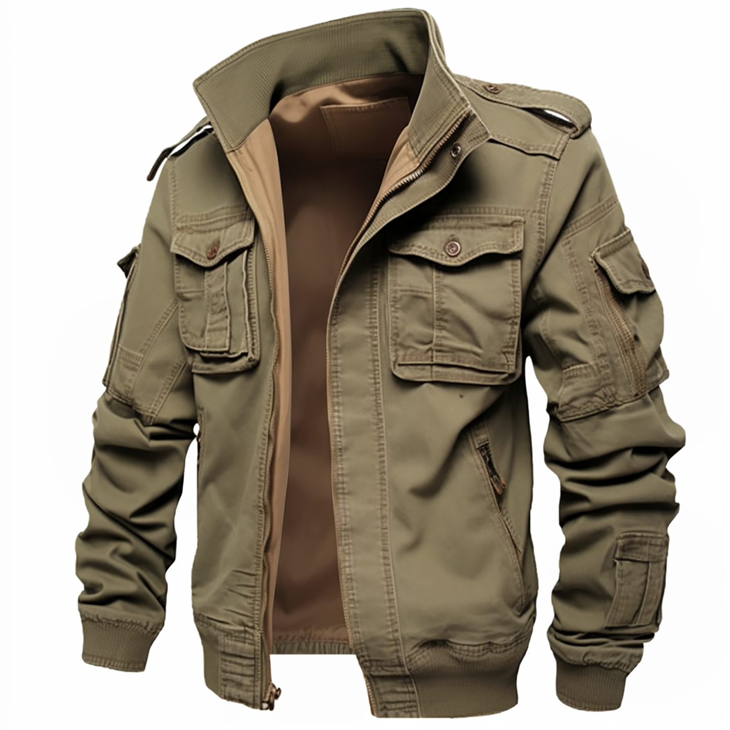 Men's Vintage Military Cargo Jackets Cotton Army Bomber Jacket